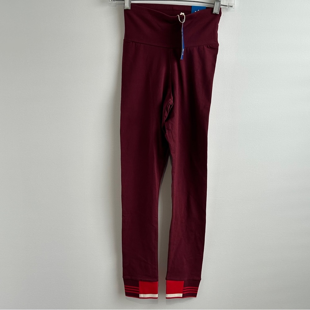 NWT adidas‎ Women's Ribbed Cuff Leggings Red Size 2xs Xxs 26” Inseam